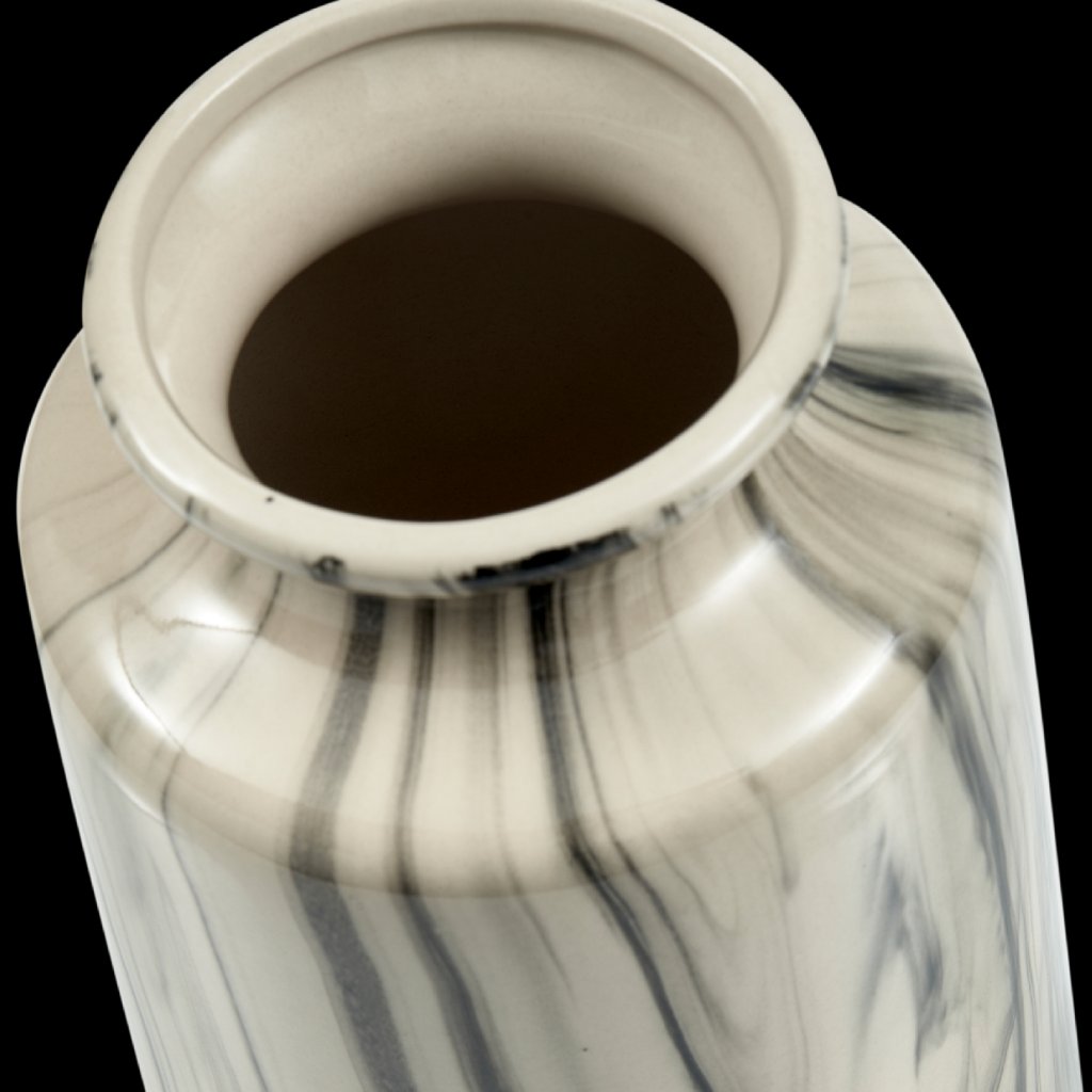 STRIKE VASE CERAMICS OFF WHITE/BLACK 30CM