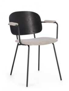 BIZZOTTO Jídelní židle SIENNA černo-šedá s područkami