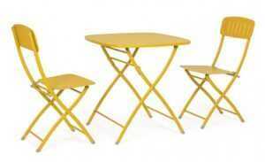BIZZOTTO Zahradní sestava stolku a jídelních židlí YVONNE žlutá